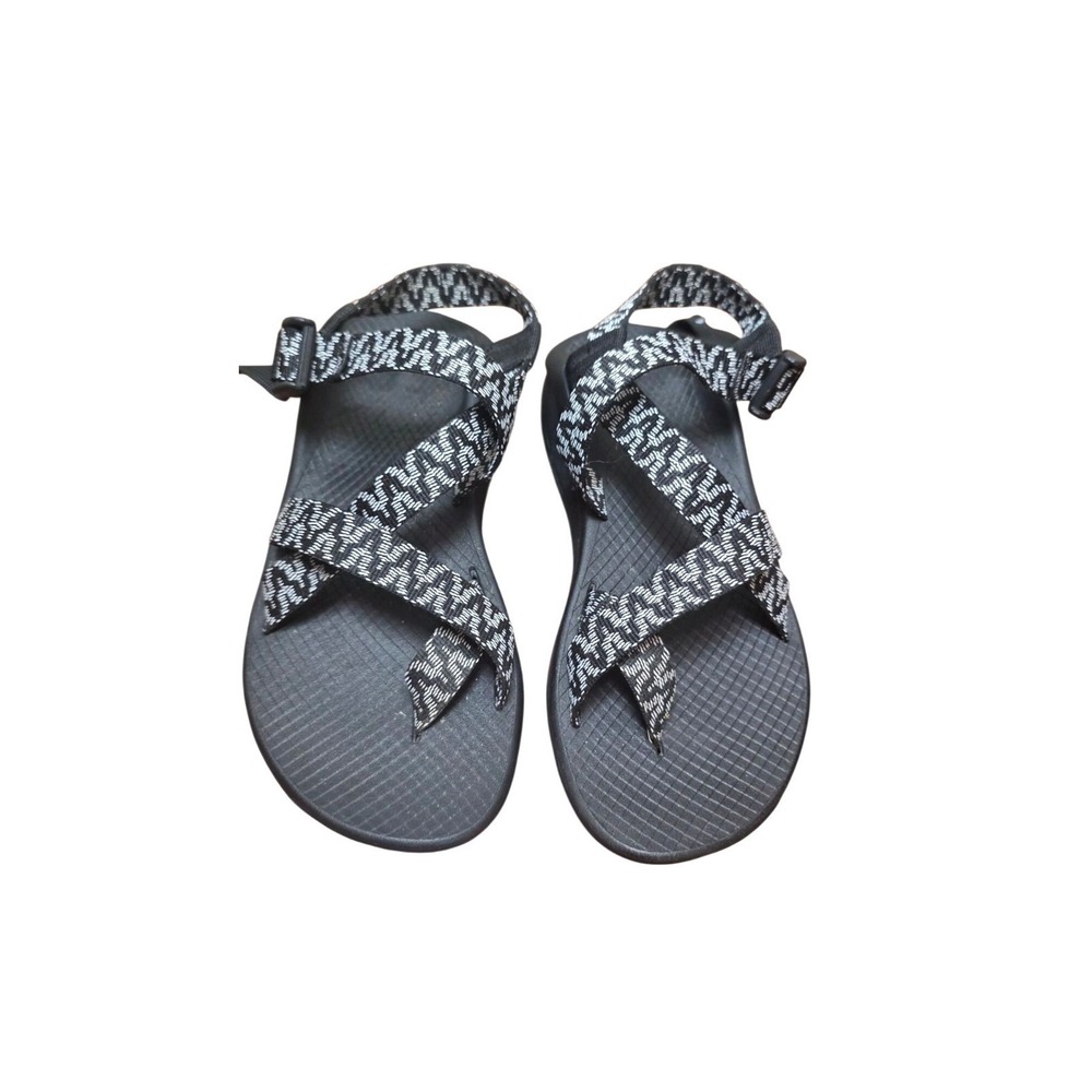 Chaco Women's 6 Z/Volv X2 Hiking Outdoor Sandals Black/White Adjustable Straps